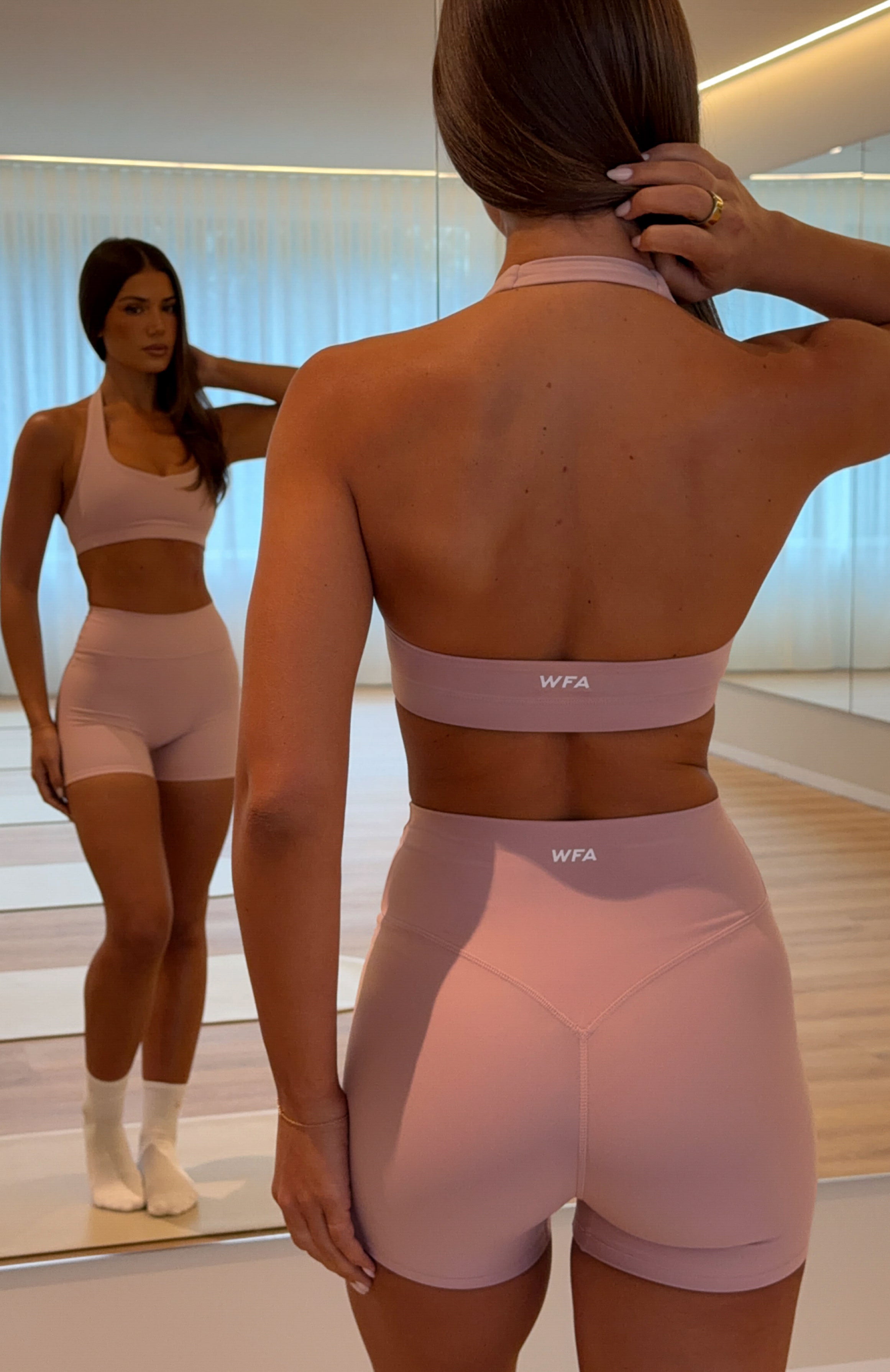 Keep Up High Waisted Shorts 4 Dusty Pink