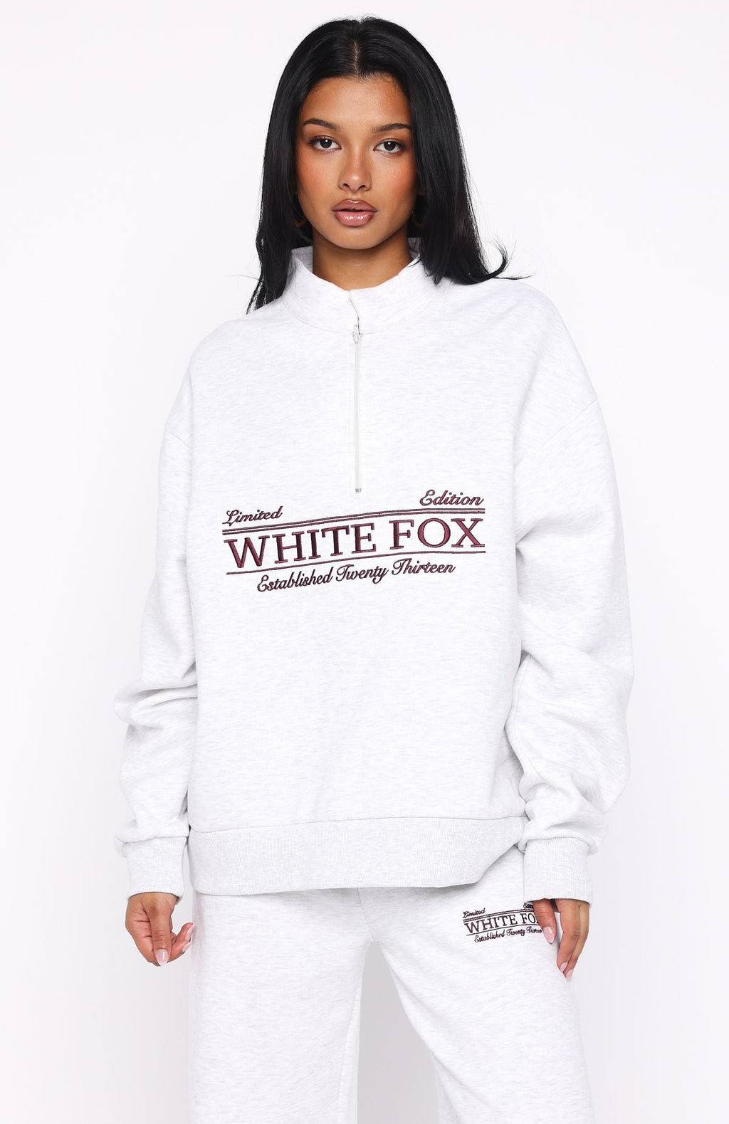 Standing My Ground Zip Front Sweater Grey Marle