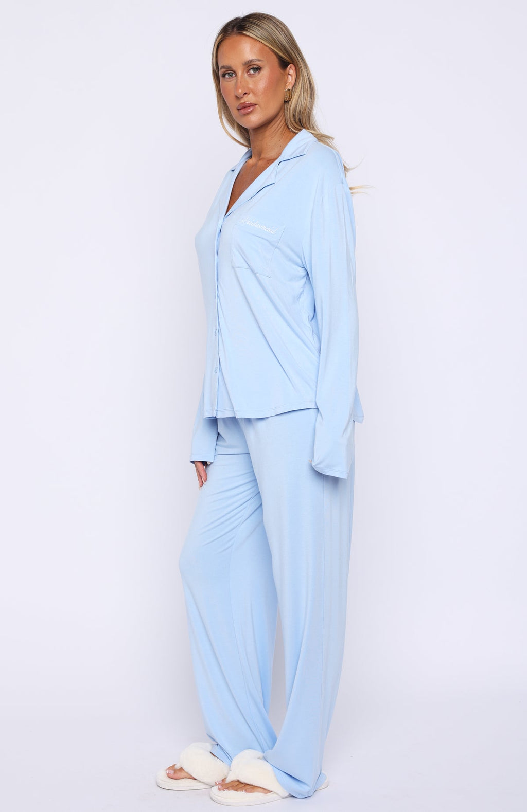 Bridal Party Long Sleeve Pyjama Set Baby Blue