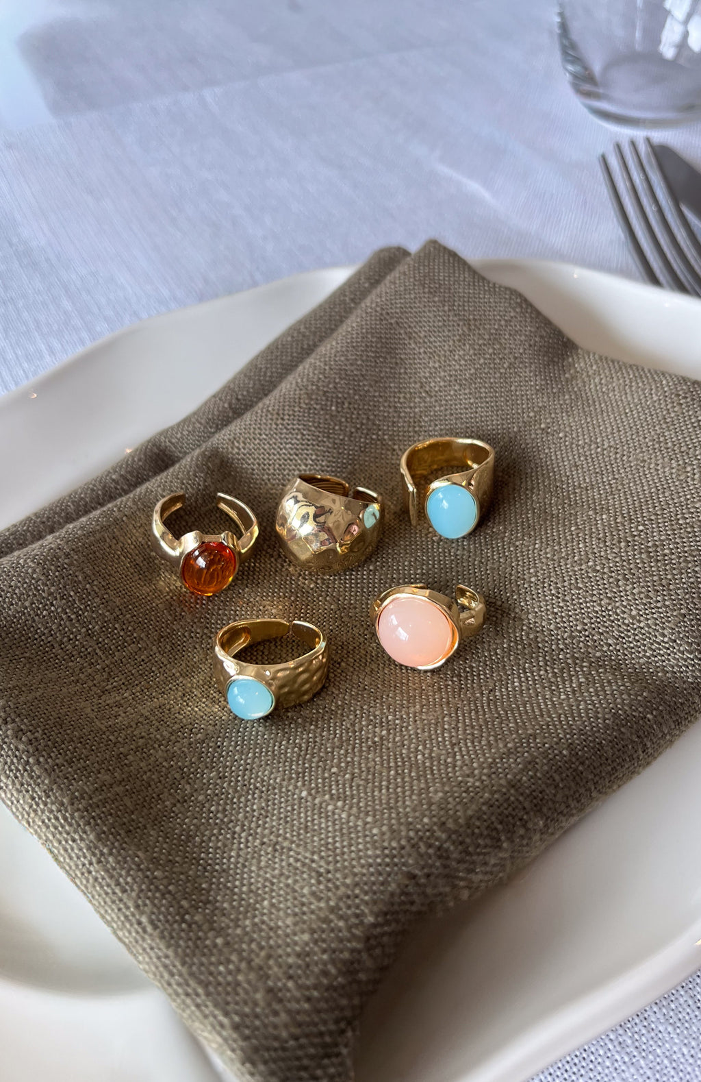 Emely Ring Set Gold/Multi