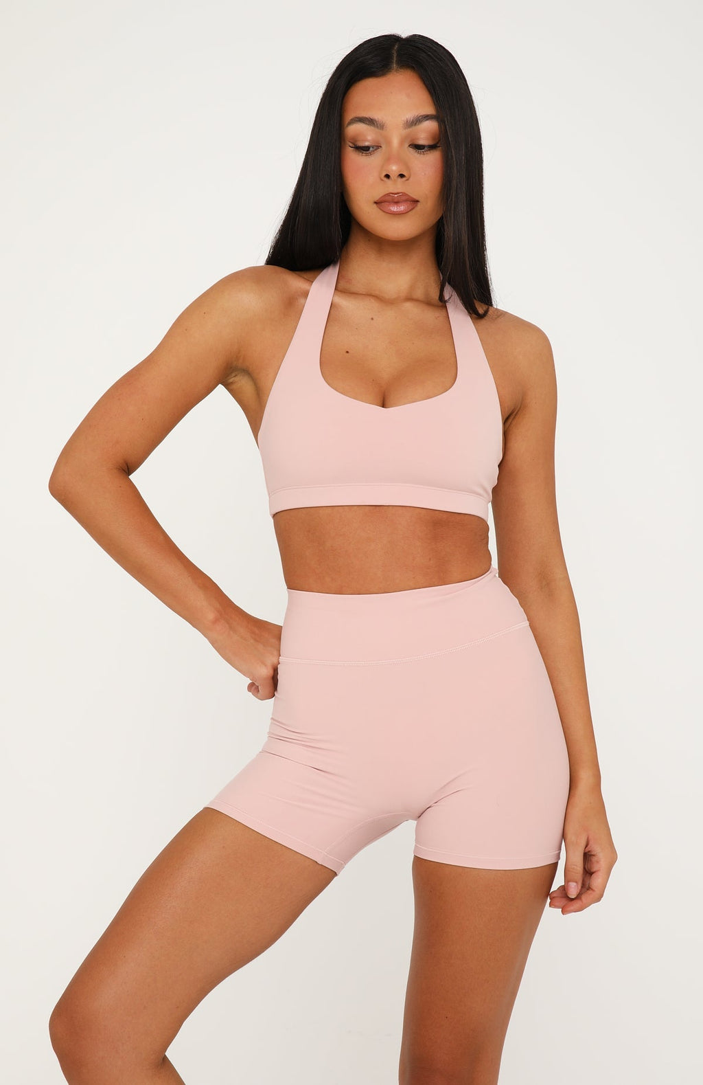 Keep Up High Waisted Shorts 4 Dusty Pink